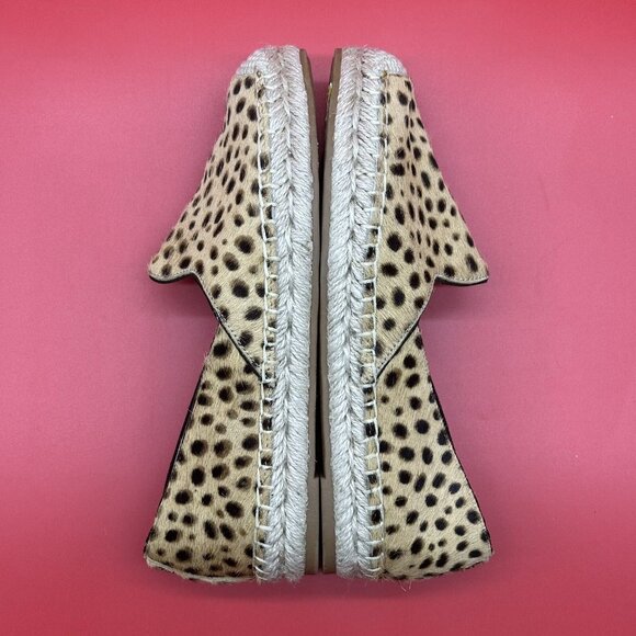 Sam Edelman Kesia Animal Print Real Fur Espadrille Loafers Flats Size 5.5M NWOB - Picture 11 of 13